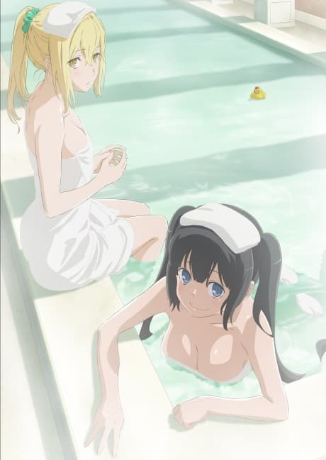 Постер аниме: Is It Wrong to Try to Pick Up Girls in a Dungeon? III: Is It Wrong to Try to Find a Hot Spring in Orario? -Bath God Forever-