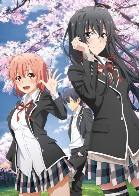 Постер аниме: Yahari Ore no Seishun Love Come wa Machigatteiru. Kan: Dakara, Shishunki wa Owarazu ni, Seishun wa Tsuzuiteiku.